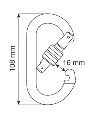 Mousqueton Oval standard Lock acier 2