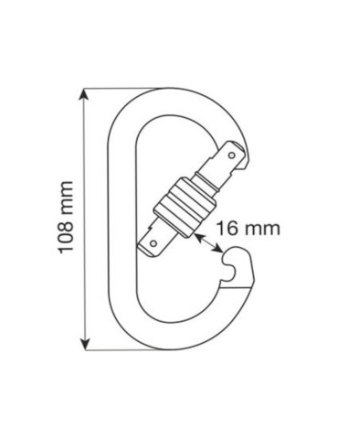Mosquetón Ovalado Compact Lock de aluminio 2