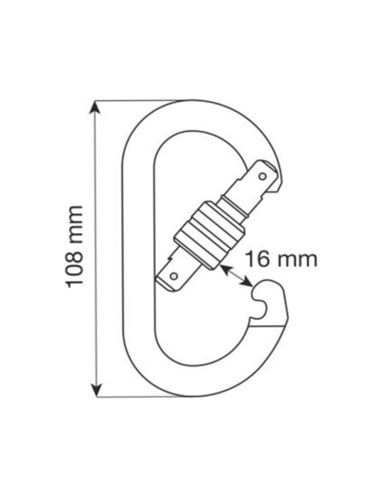 Mosquetón Ovalado Compact Lock de aluminio