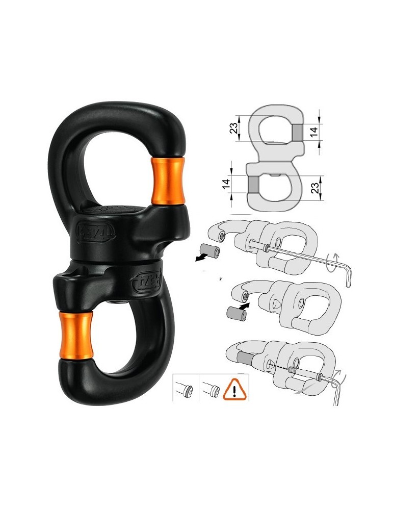 Emerillon Swivel PETZL Open pour objets aérien