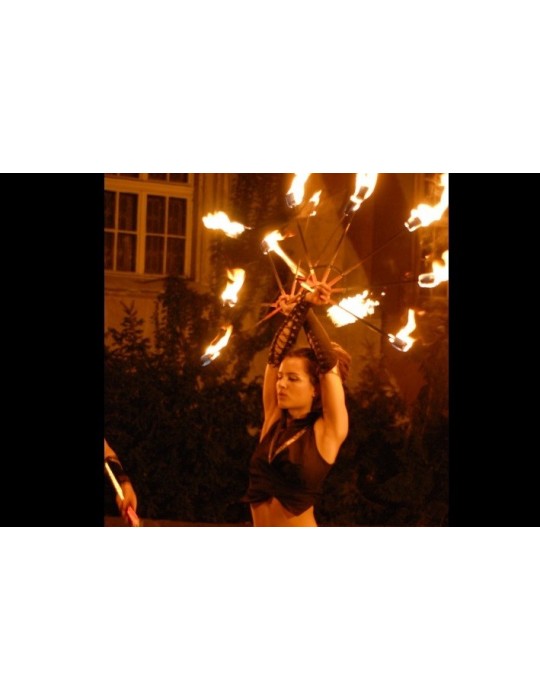Paire d'éventails de feu 5 branches Gora