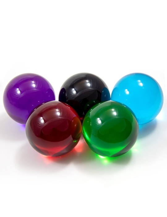 Balle acrylique transparente couleur 75mm