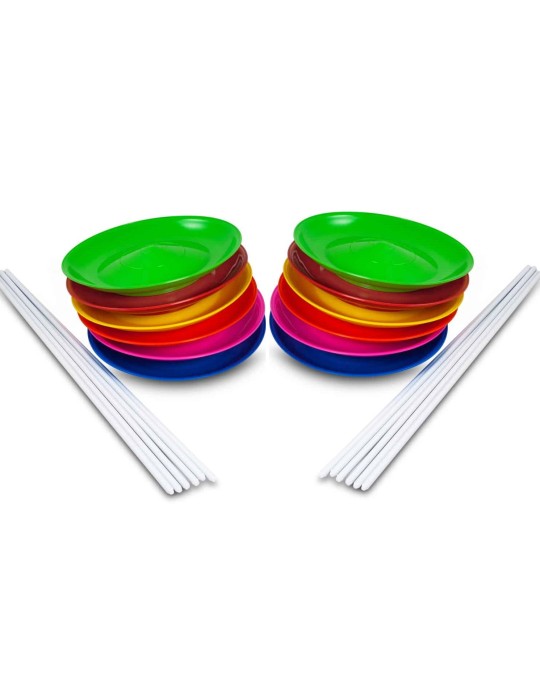 10x Assiette à tourner chinoise PLAY avec baguettes
