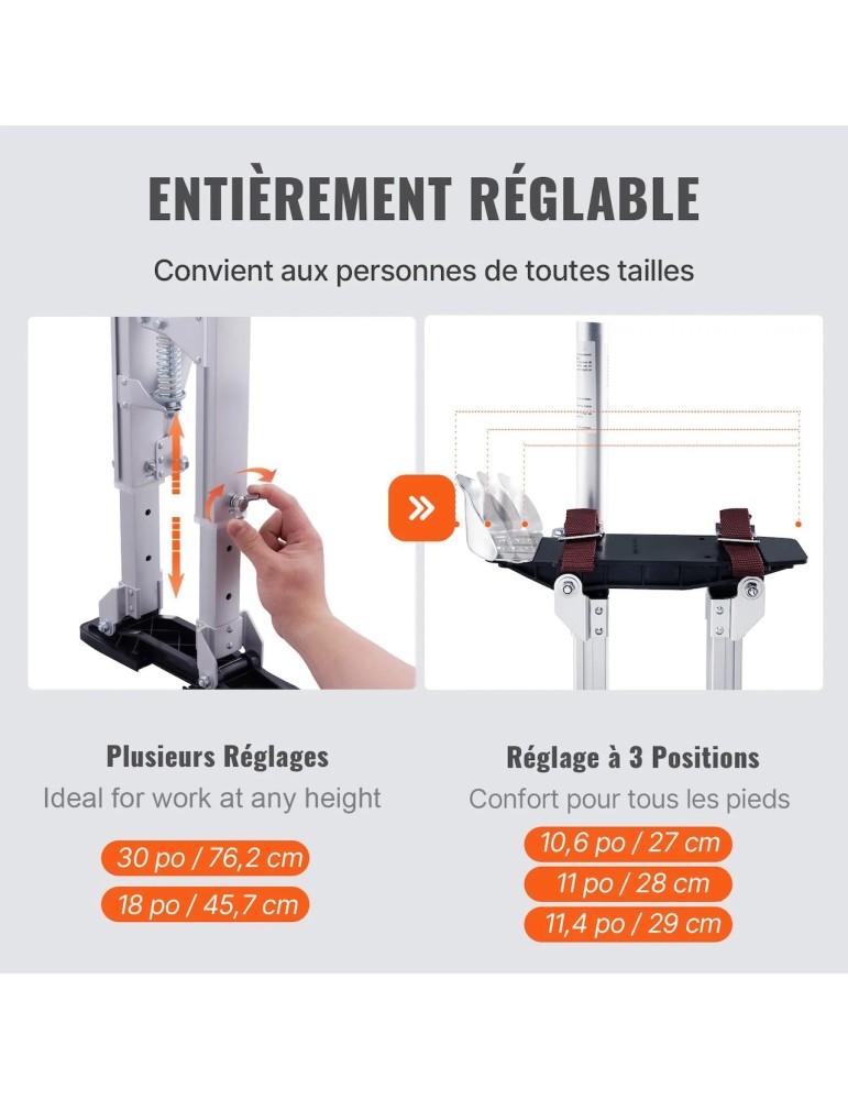 Stilts Adjustable 46-76 cm Professional