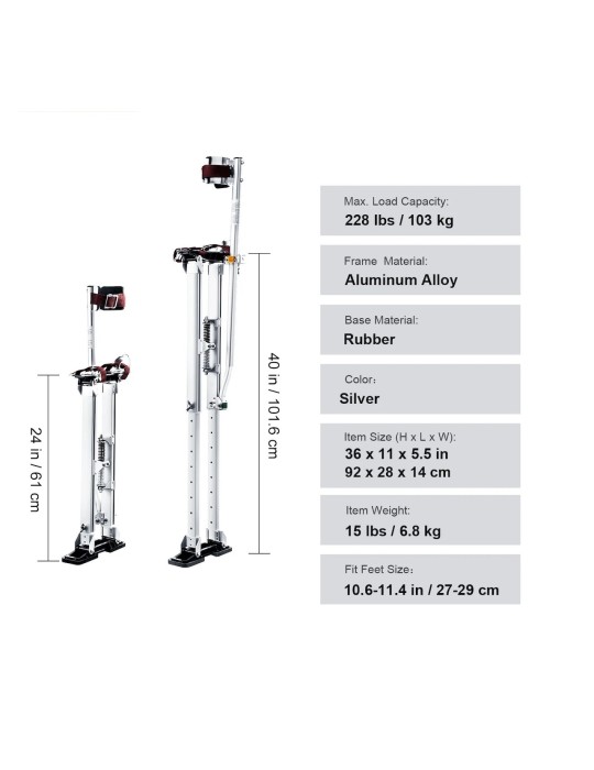 Stilts Adjustable 61-102cm Professional