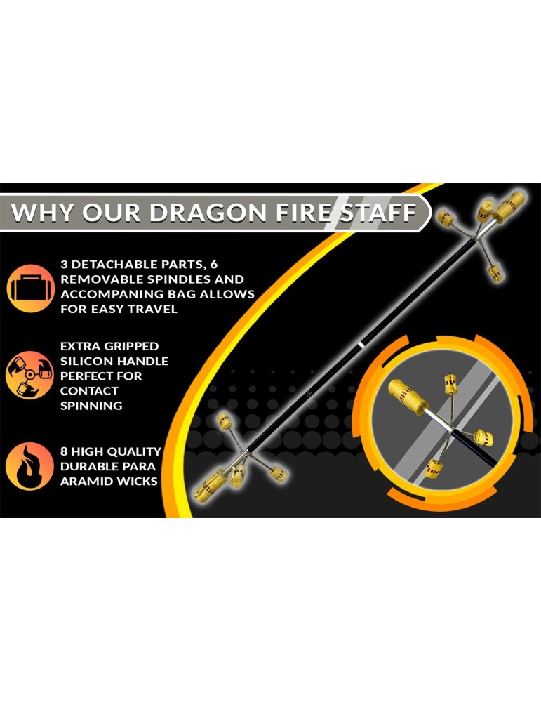 Bâton de Feu Dragon Staff démontable 1.5m