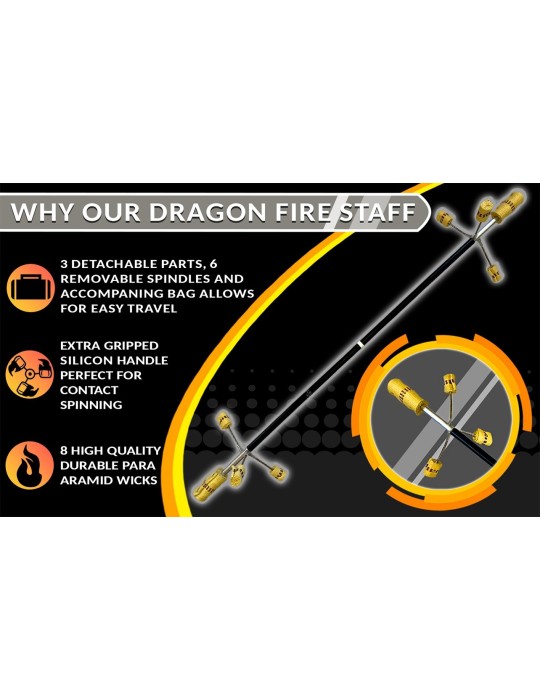 Bâton de Feu Dragon Staff démontable 1.5m