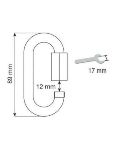 Maillon rapide Oval acier 10mm 2