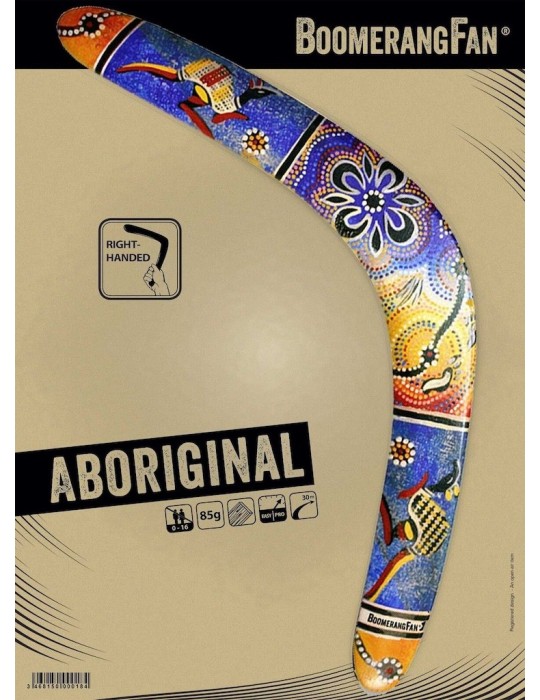 Boomerang Aboriginal für Rechtshänder aus Holz